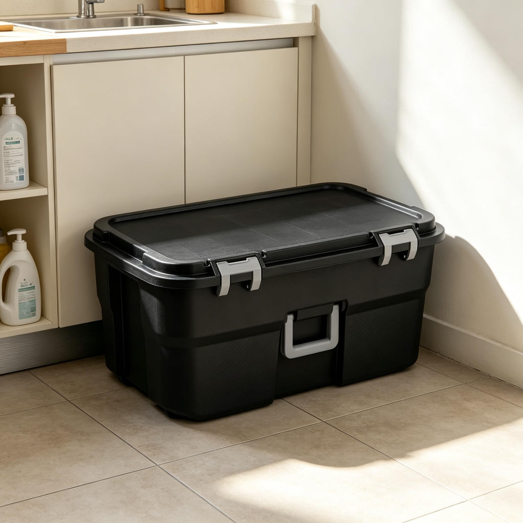 22 Gallon Lockable Heavy-Duty Plastic Storage Trunk Q979371