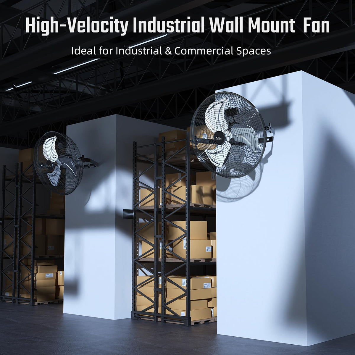 20 Inch High Velocity 3 Speed Black Wall-Mount Fan L4689