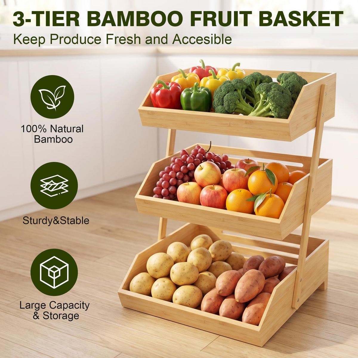 3 Tier Bamboo Fruit Basket Z817631