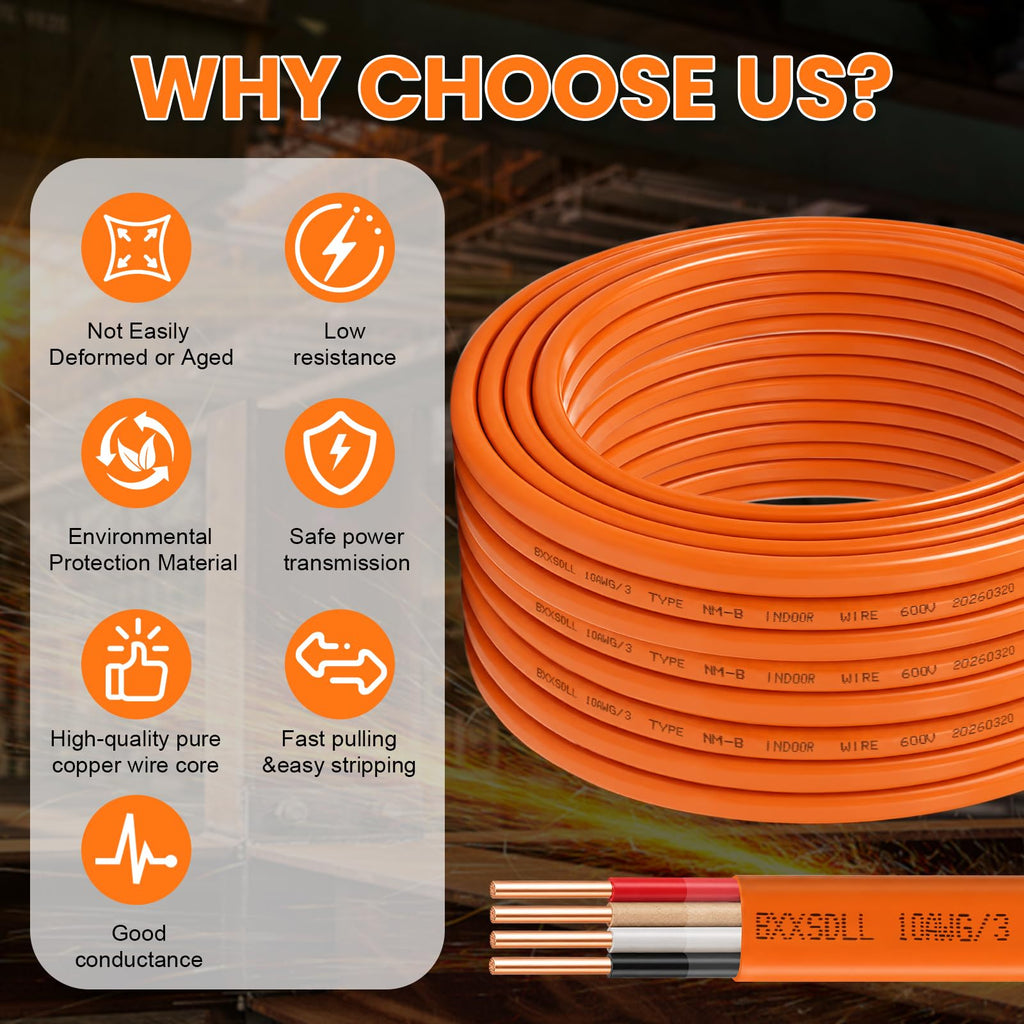 10/3 NM-B Electrical Wire with Ground E87488