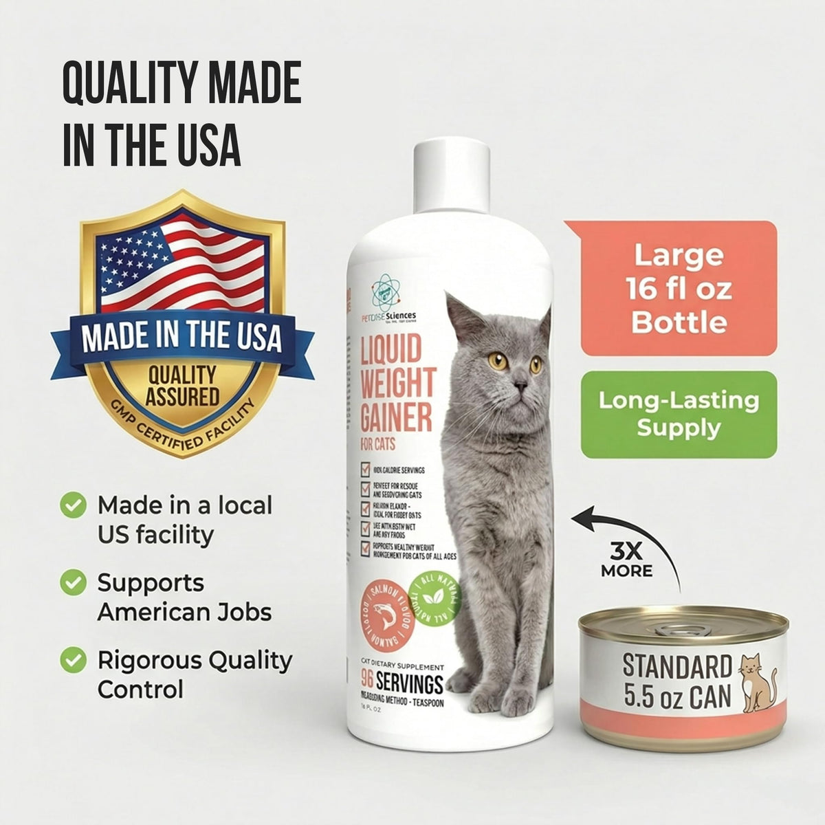 High Calorie Cat Weight Gainer Supplement Salmon Flavor 16oz Q26441