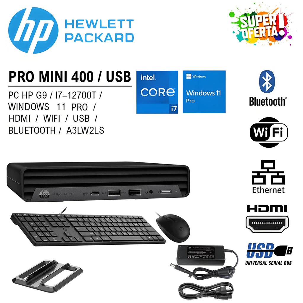HP Mini Desktop PC Intel i7-12700T 16GB RAM 512GB SSD Windows 11 Pro H40752