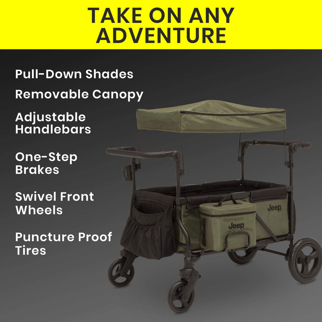 Black/Green Stroller Wagon with Cooler Bag A40303