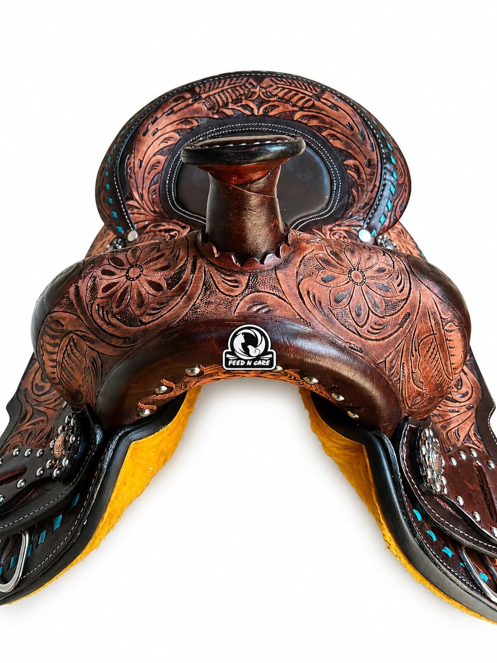 Leather Horse Saddle with Tack Set W914614