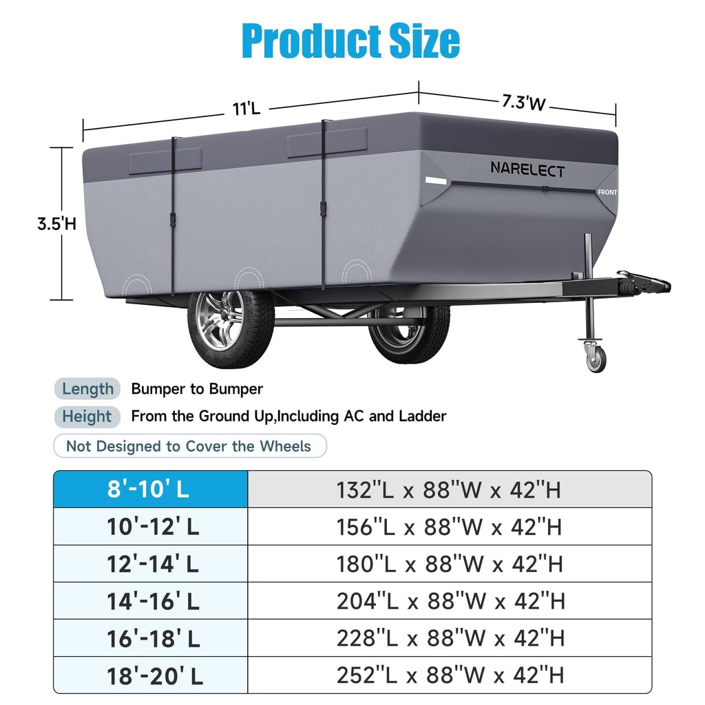 14'-16' 7 Layers Waterproof Anti-UV Ripstop Pop up Camper Cover N228667
