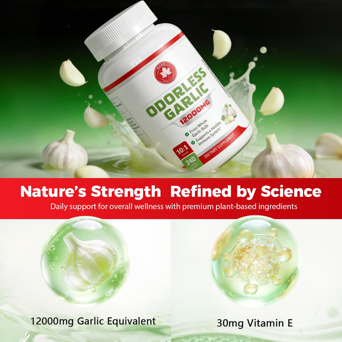 Odorless Aged Garlic Extract 12,000 mg 240 Veg Caps V198715