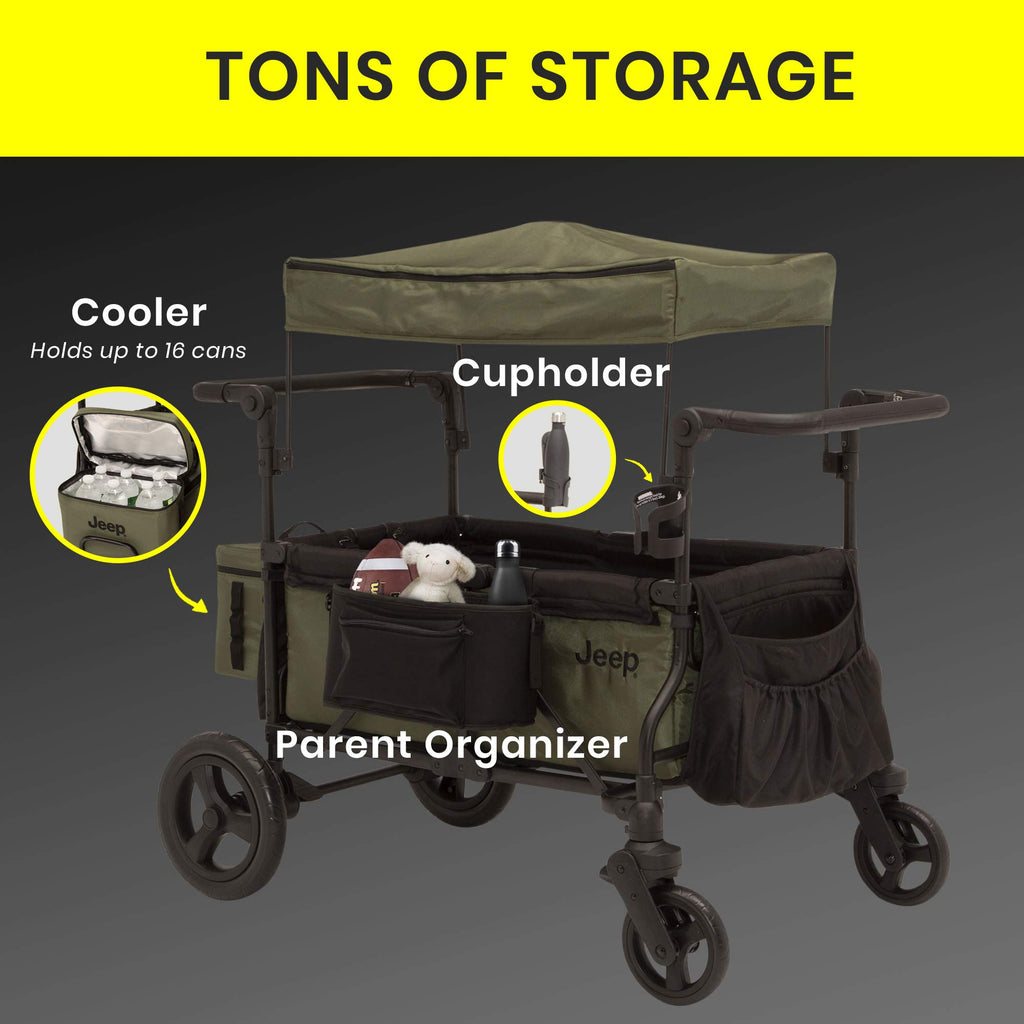 Black/Green Stroller Wagon with Cooler Bag A40303
