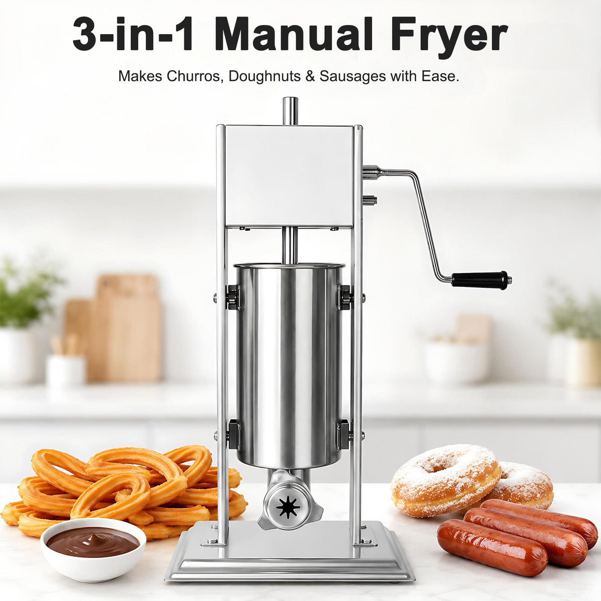 Vertical Manual Churro Extruder with 6-Shape Nozzle Kit B873048