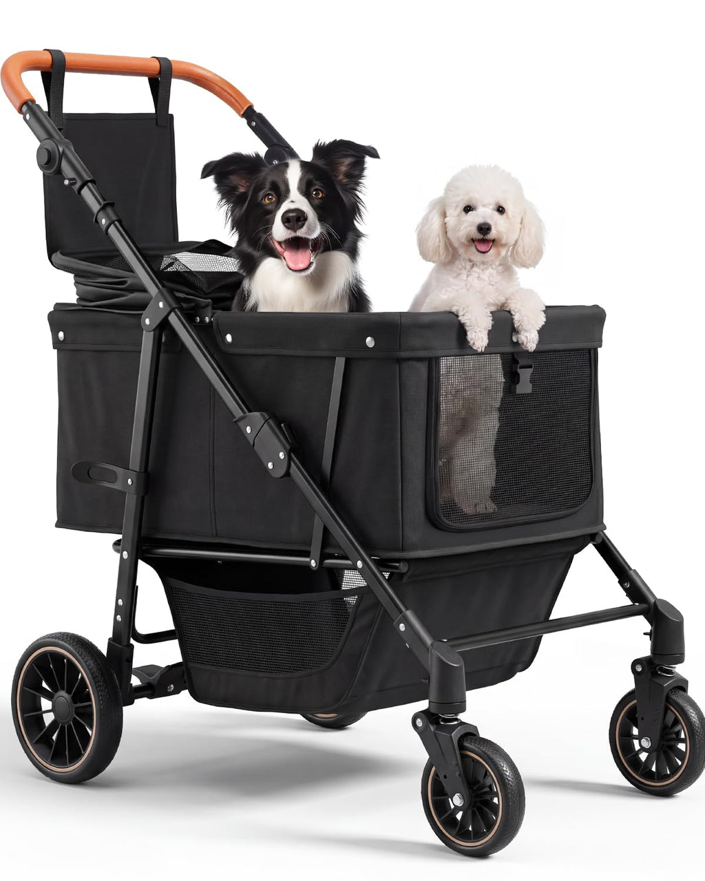 Foldable Ventilated Dog Stroller with Canopy B781
