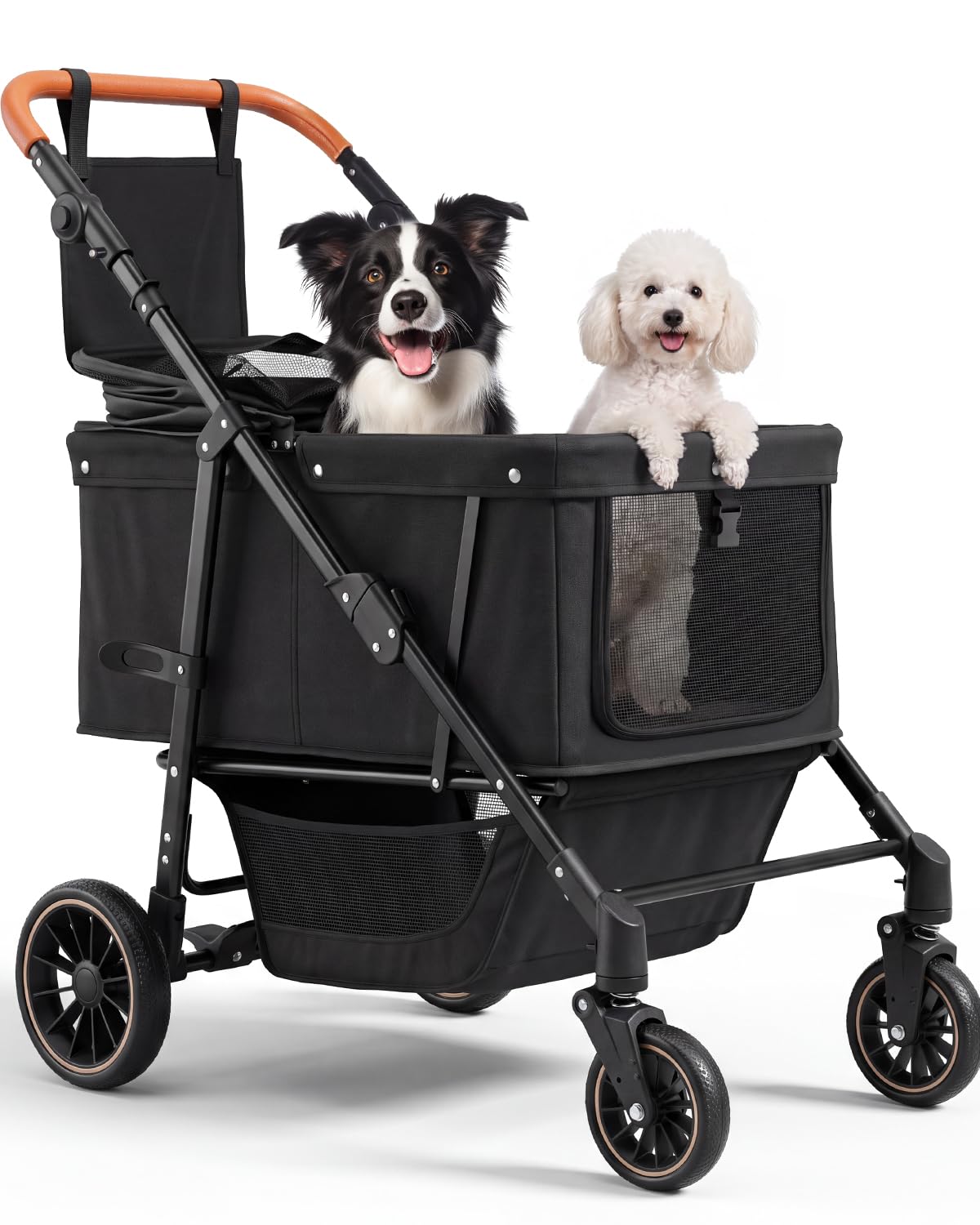 Foldable Ventilated Dog Stroller with Canopy B781