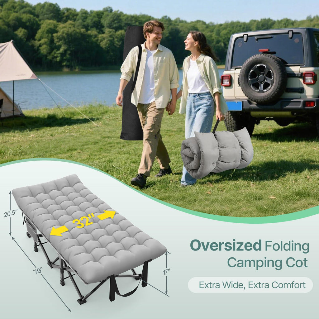 32" XXL Heavy Duty Folding Camping Cot A3336