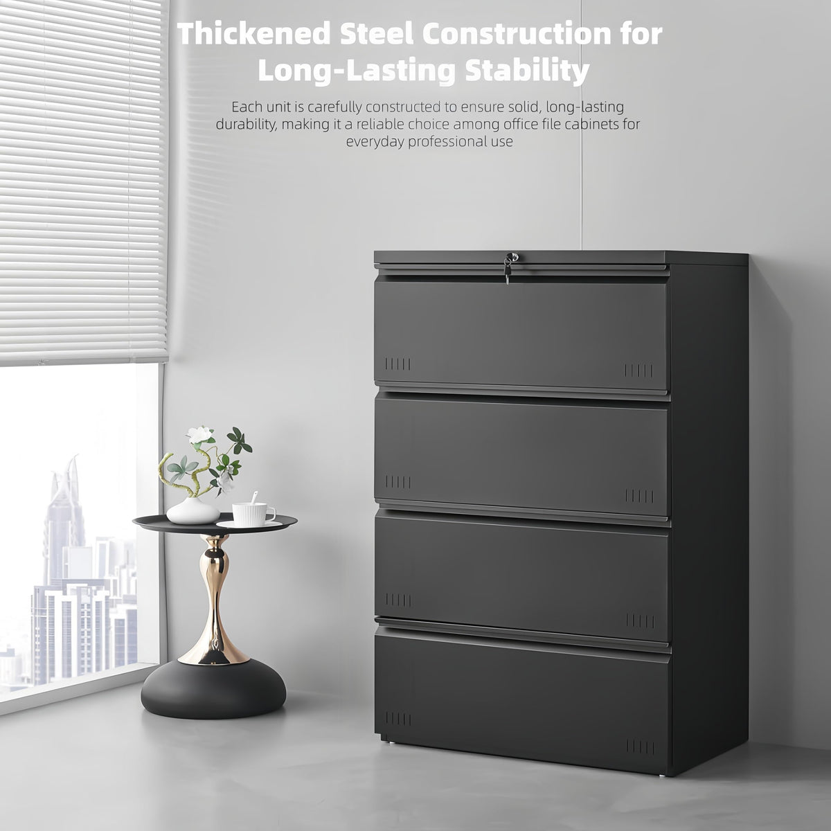 4 Drawer Metal File Cabinet with Lock N454429