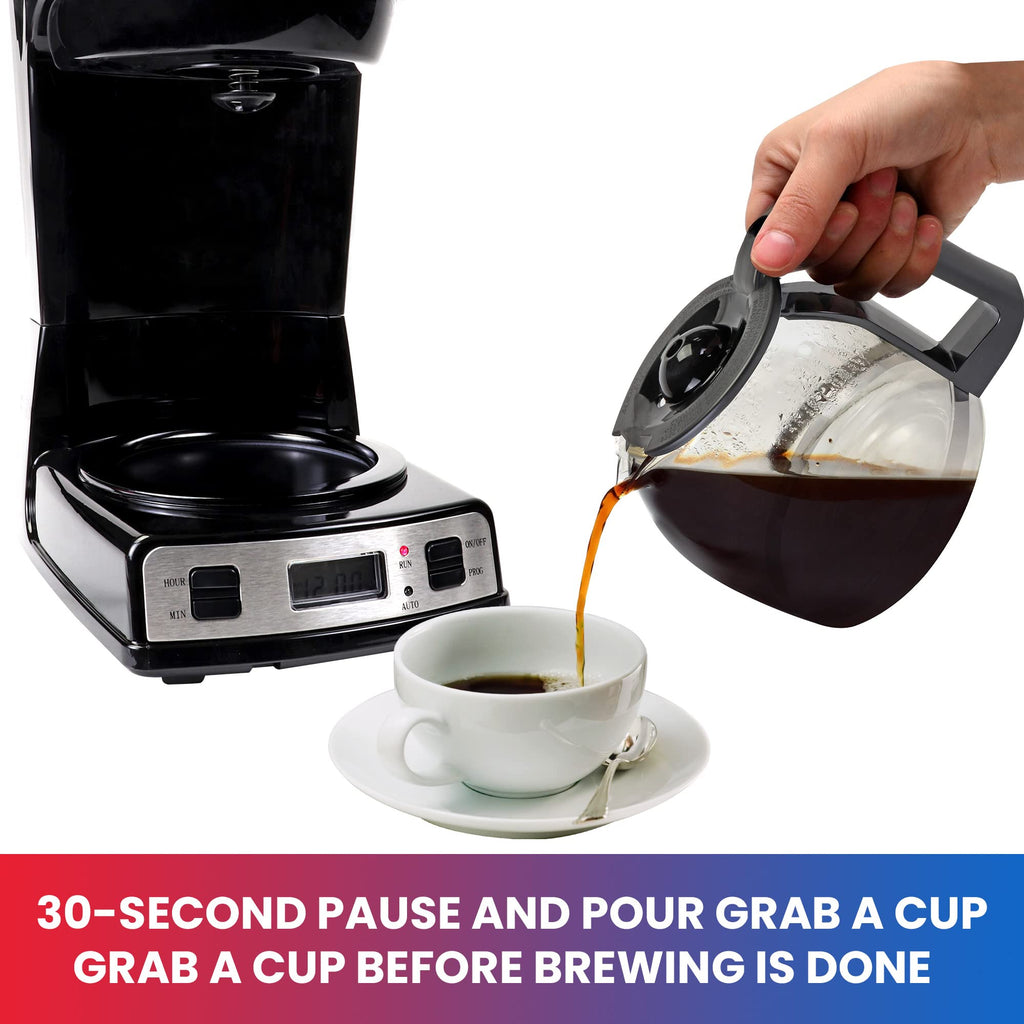 12-Cup Programmable Drip Coffee Maker with Glass Pot U19004