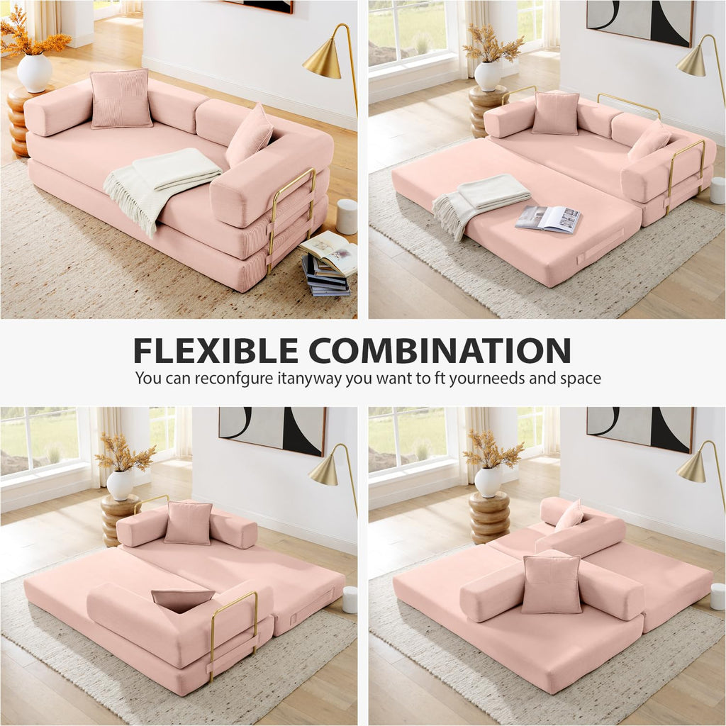Pink Futon Sleeper Sofa Bed X29546
