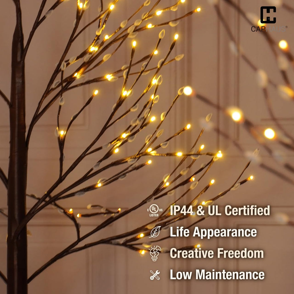 8 Ft Lighted Willow Twig Tree with 240 Warm White LED Lights A68966