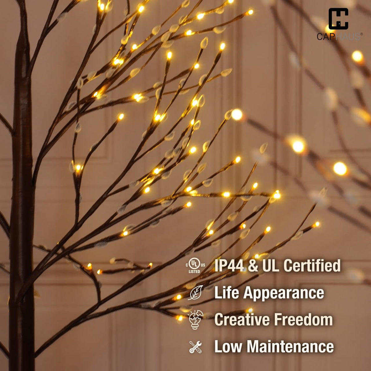 8 Ft Lighted Willow Twig Tree with 240 Warm White LED Lights A68966