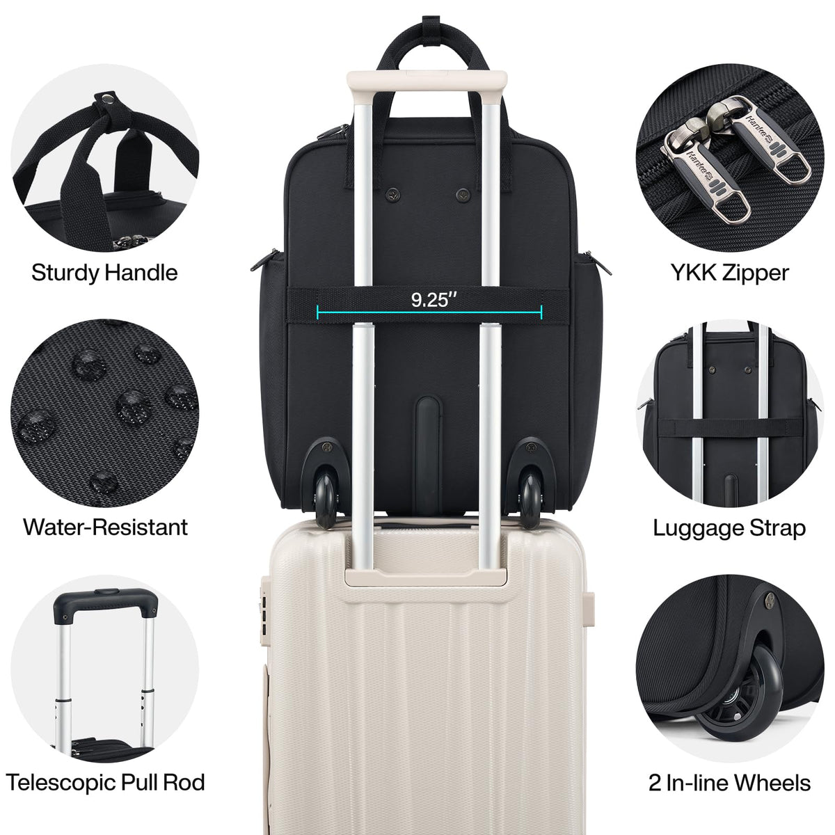 16 Inch Underseat Carry On Luggage with 2 Wheels A229