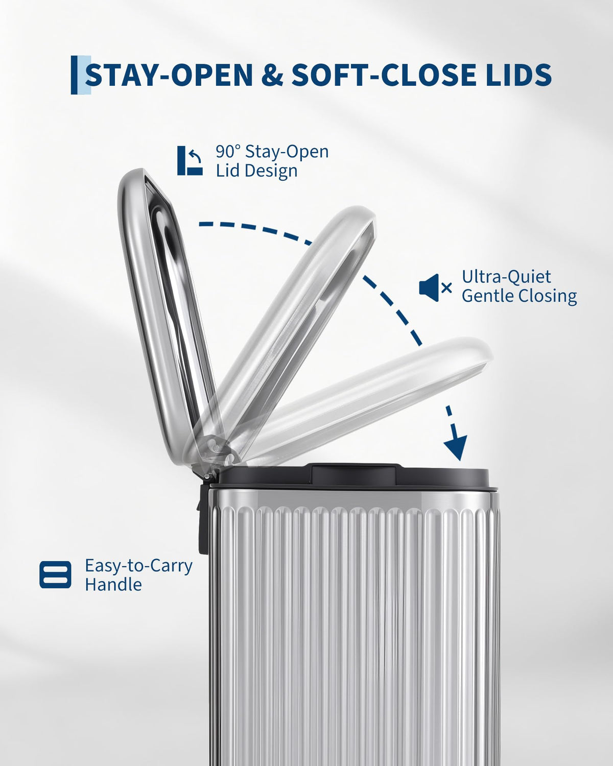 50L Step Trash Can with Soft Close Lid Z373079