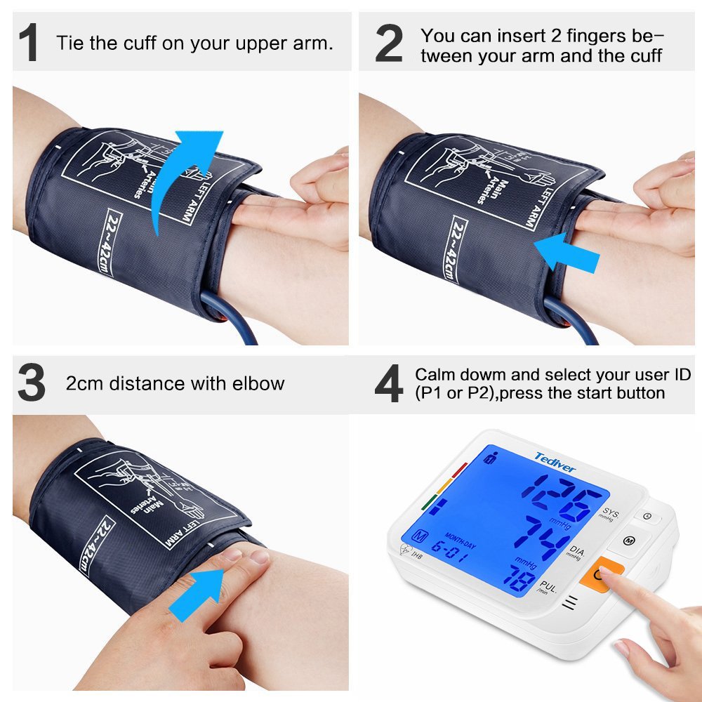 Digital Blood Pressure Monitor, Large Cuff, Upper Arm Blood Pressure Machine P668694