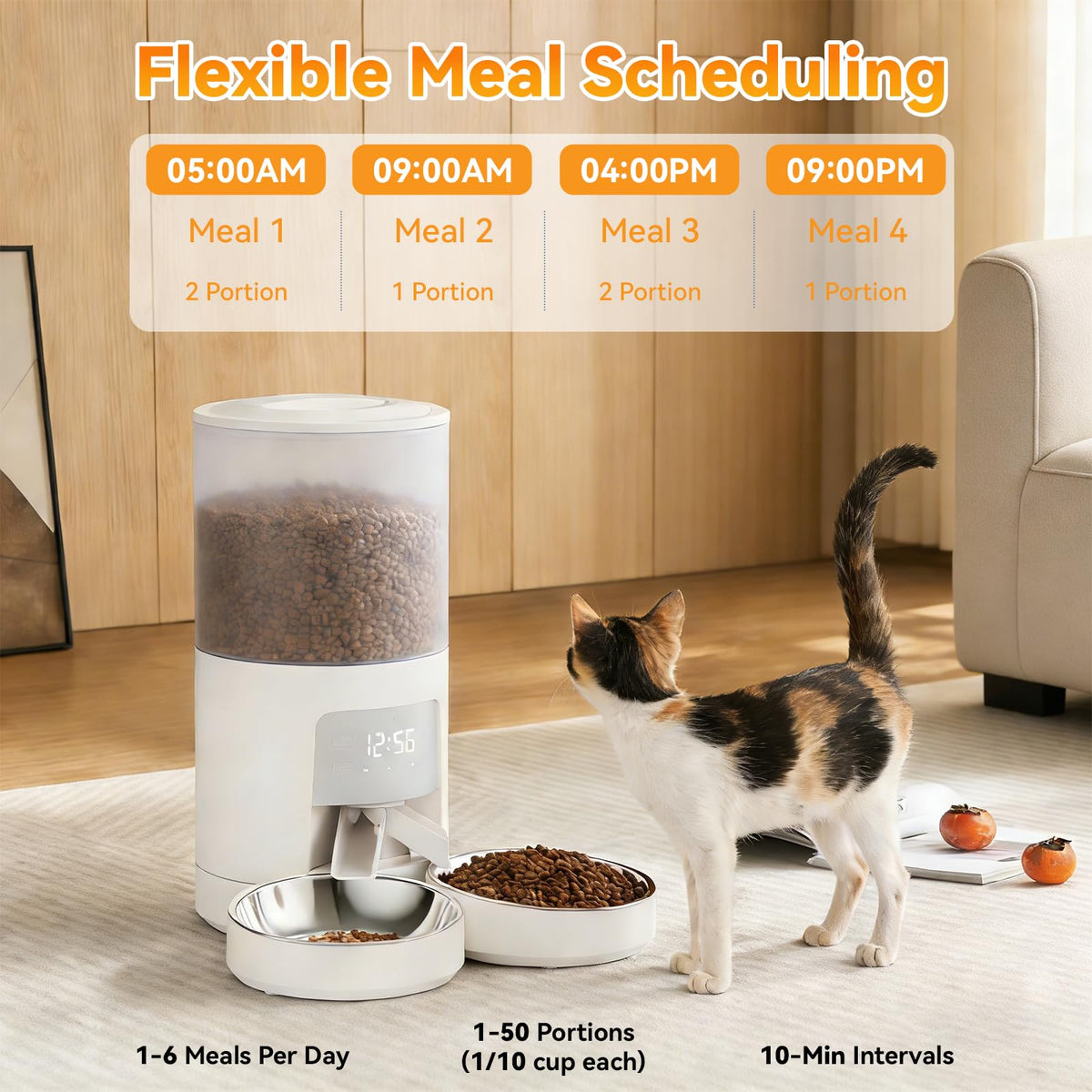 Automatic Cat Feeder 6L White T349917