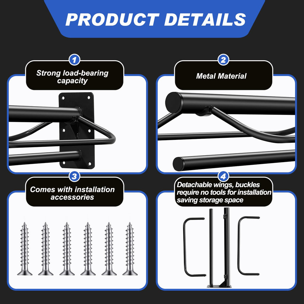 6 Pcs Wall Mount Saddle Rack with Pad Bar B4307