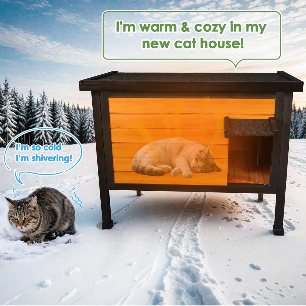 Outdoor Insulated Wooden Cat House I116936