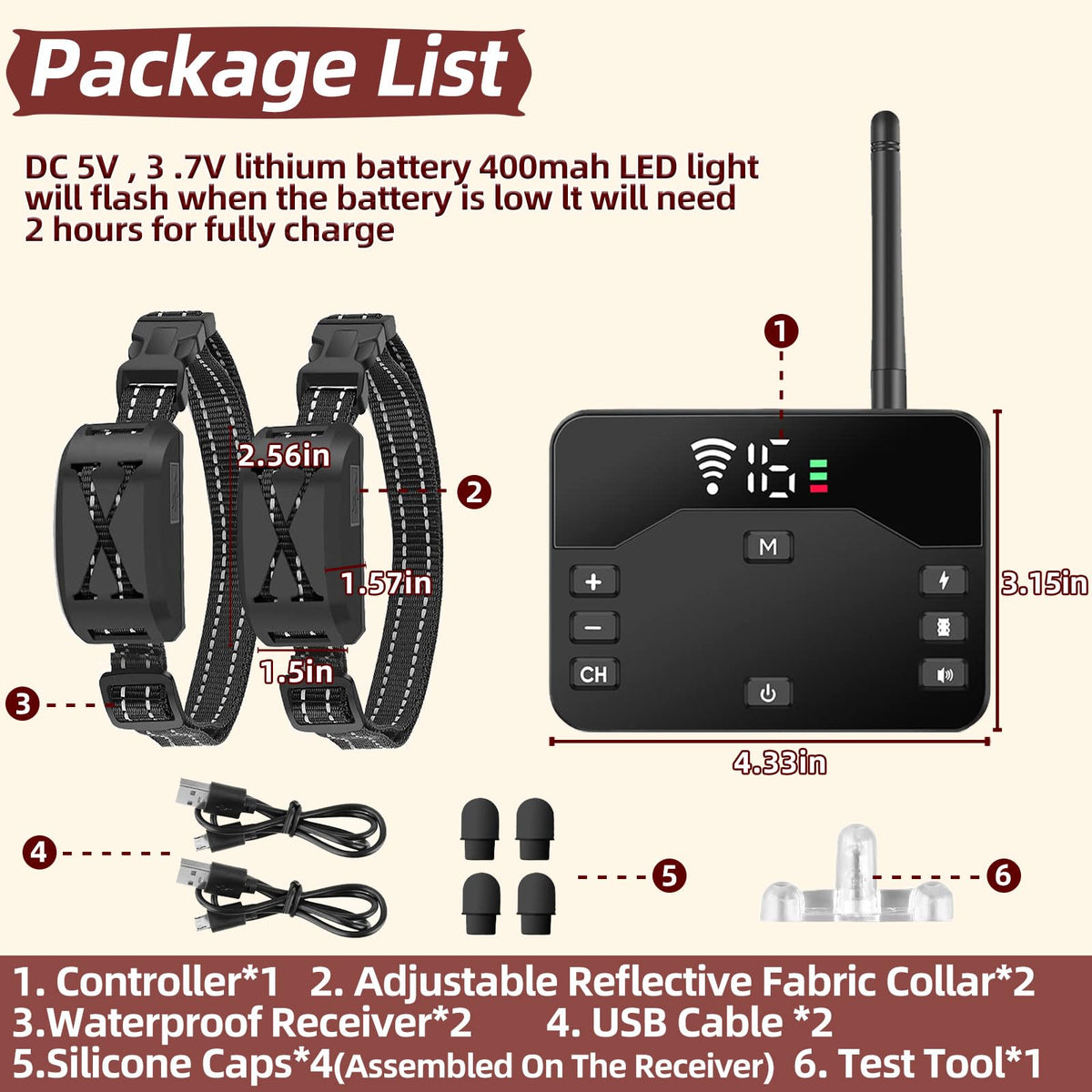 Wireless Electric Dog Fence System 2 Dogs K118692