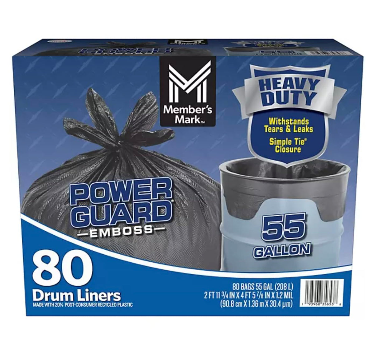 Heavy Duty Black Trash Bags 55 gal. 80 ct. C9762