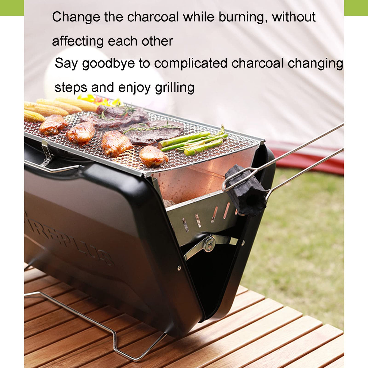 Foldable Portable Stainless Steel Charcoal BBQ Grill P907436