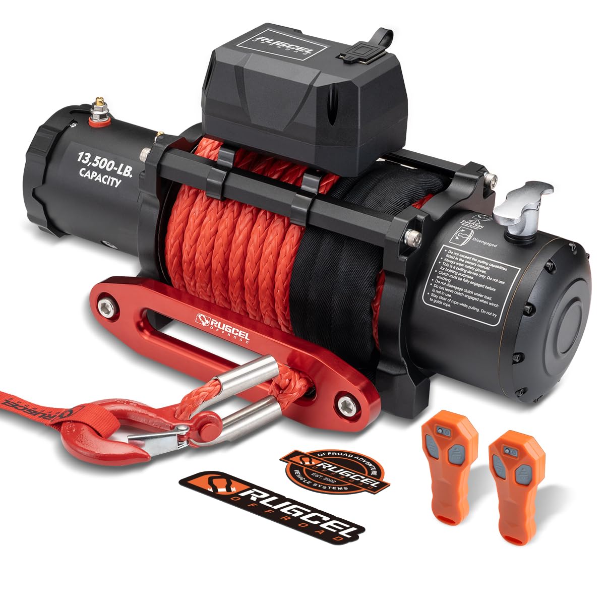 13500lb Waterproof 12V Synthetic Rope Electric Truck Winch H833242