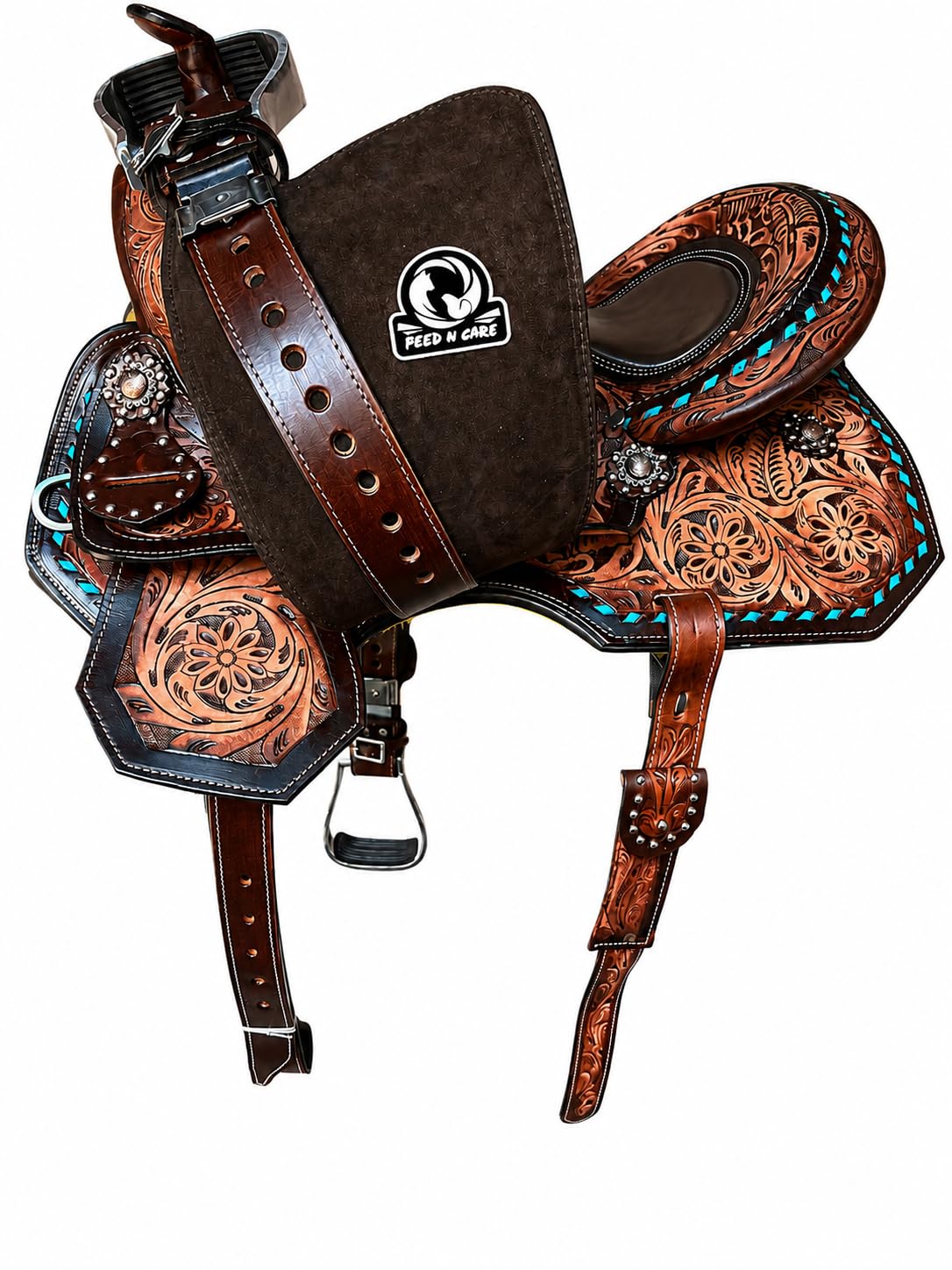 Leather Horse Saddle with Tack Set W914614