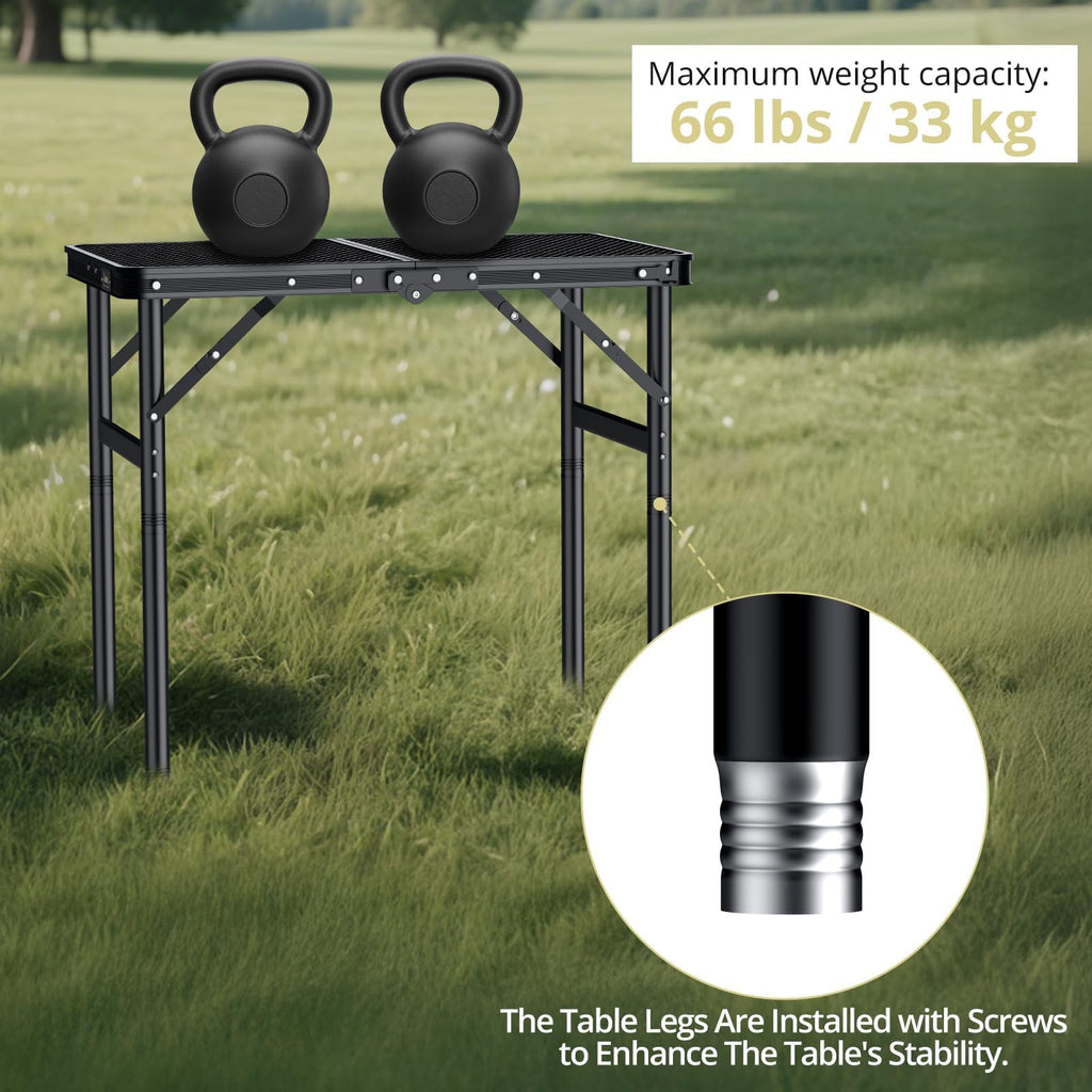 2ft Folding Camping Grill Table Black N134100