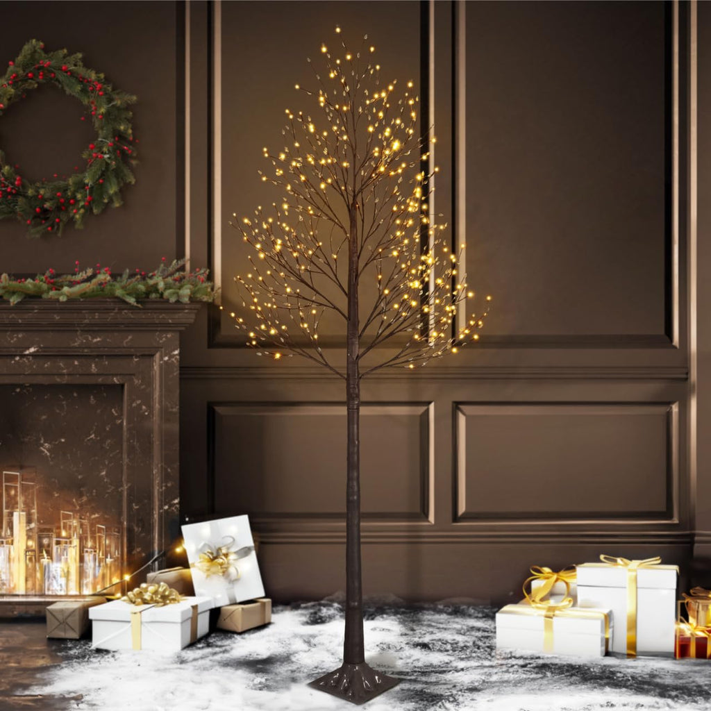 8 Ft Lighted Willow Twig Tree with 240 Warm White LED Lights A68966