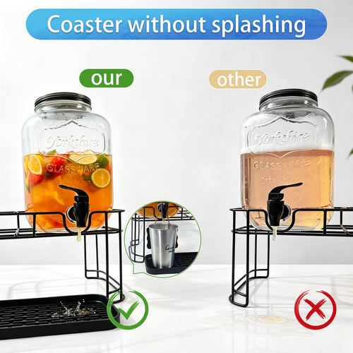 2 Pack 1.5 Gallon Glass Beverage Dispenser with Stand K5370