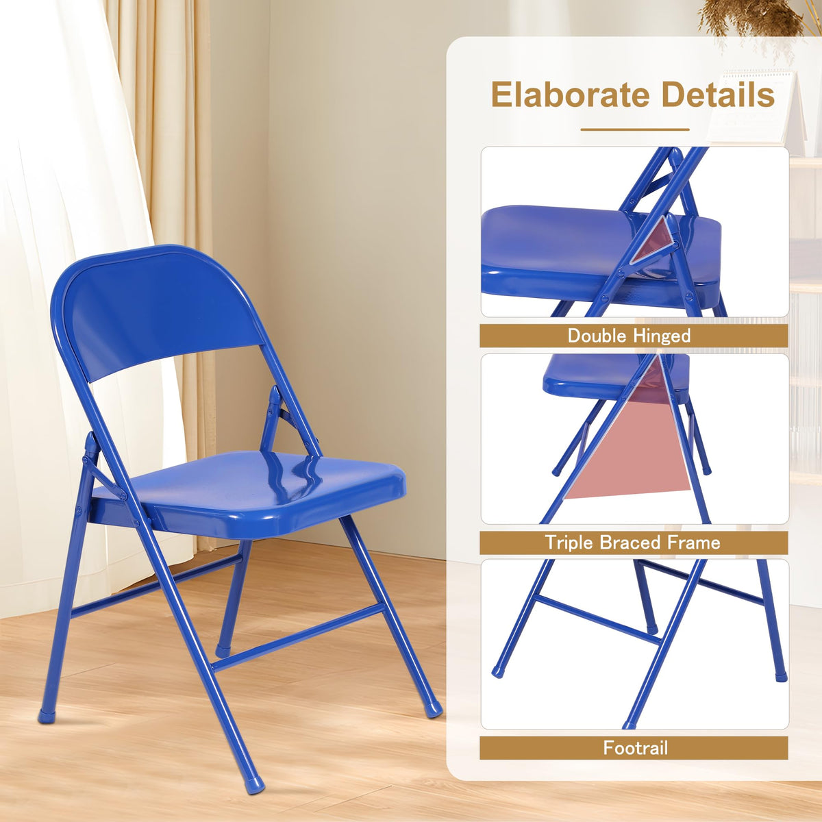 Metal Folding Chairs 4 Pack L45643