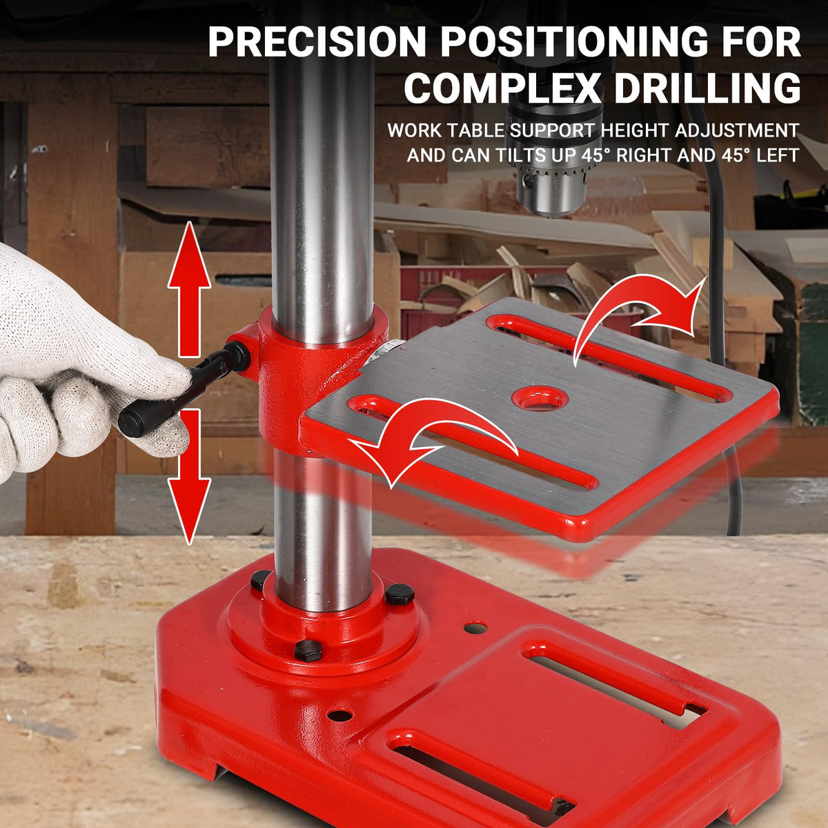 8" Benchtop Drill Press with 5 Adjustable Speeds V916996