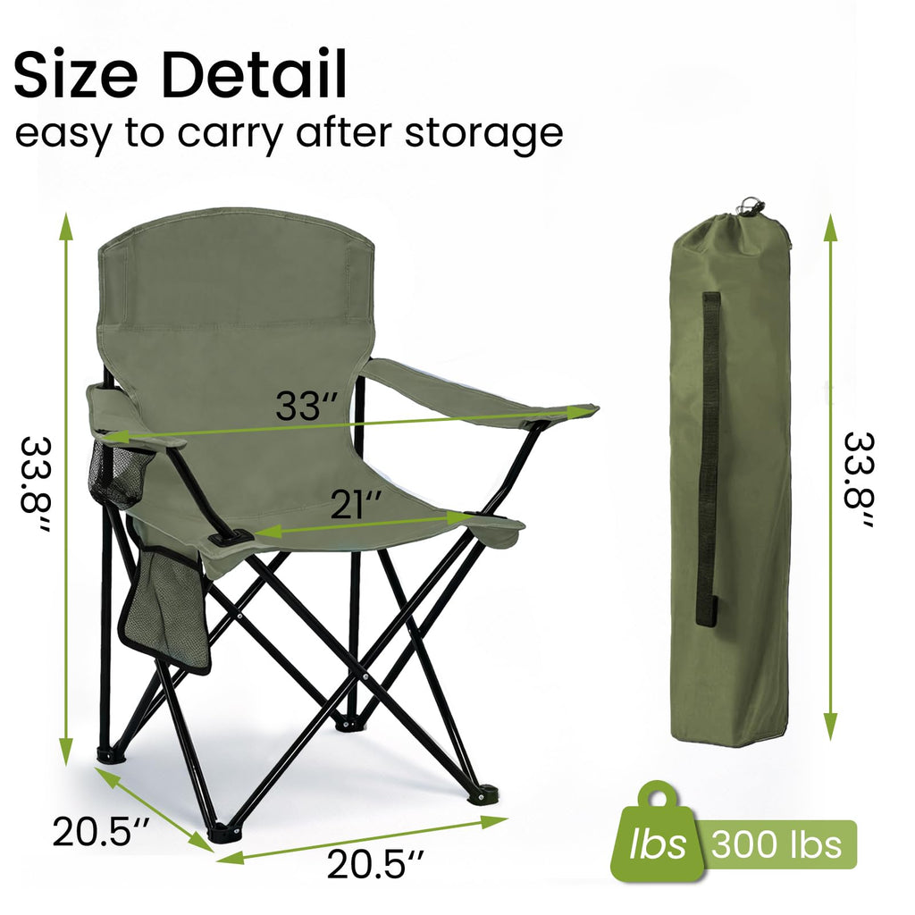 2 Pack Olive Green Portable Folding Camping Chair S722815
