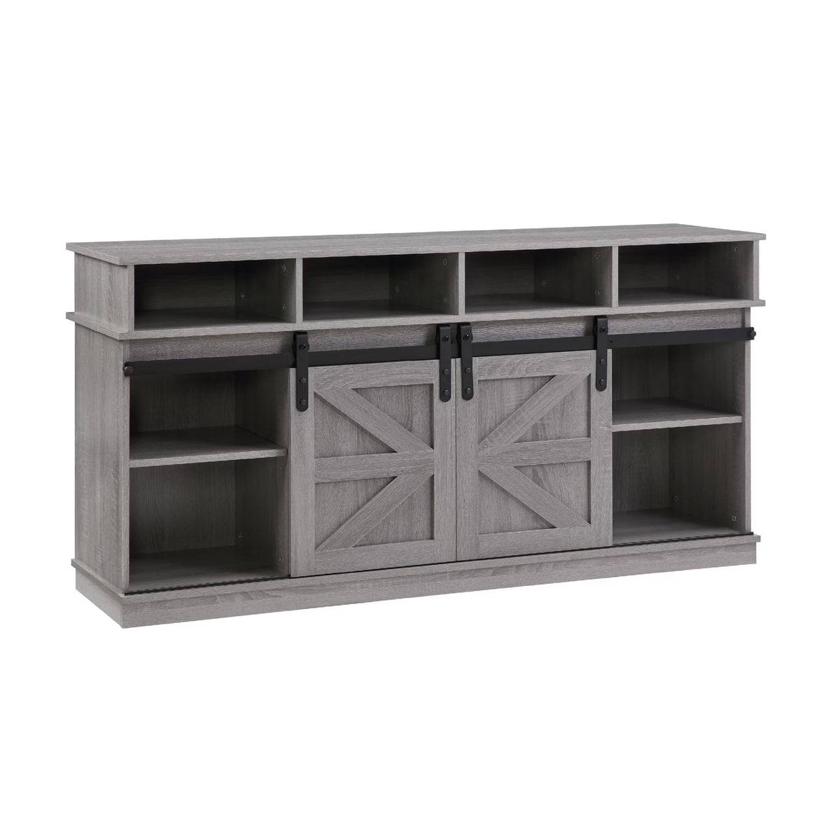 Grey Sliding Barn Door TV Stand P8980