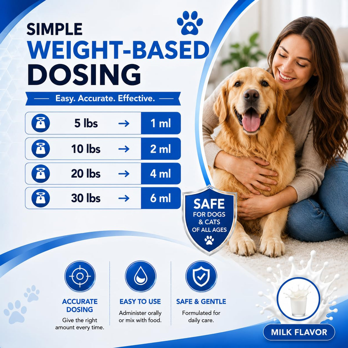 Milk Flavor Dewormer for Cats & Dogs 120ml with Dropper P26250