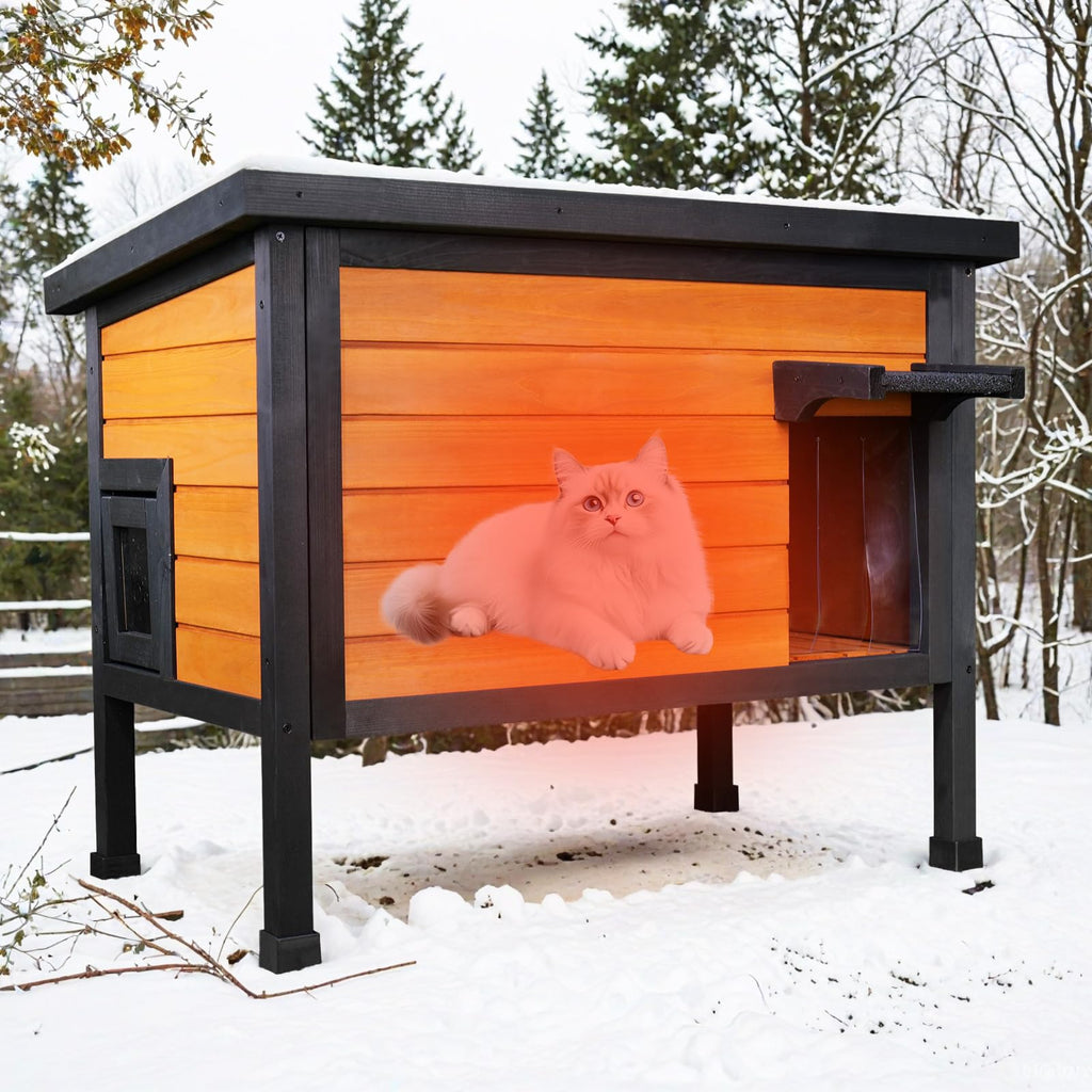 Outdoor Insulated Wooden Cat House I116936