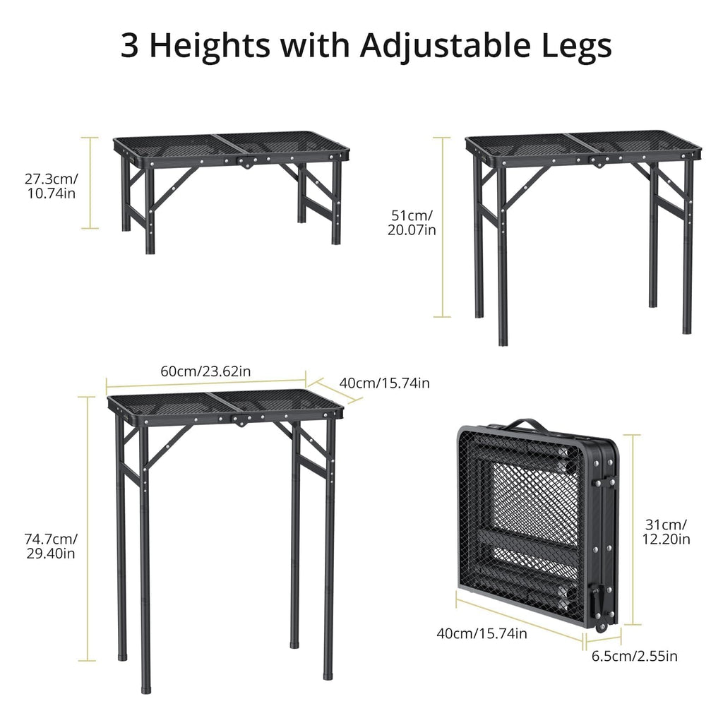 2ft Folding Camping Grill Table Black N134100