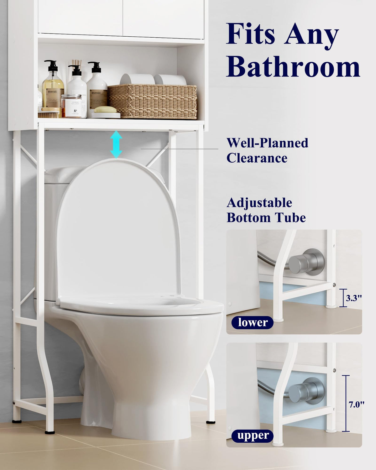 Over Toilet Storage Cabinet with Adjustable Shelf D210383