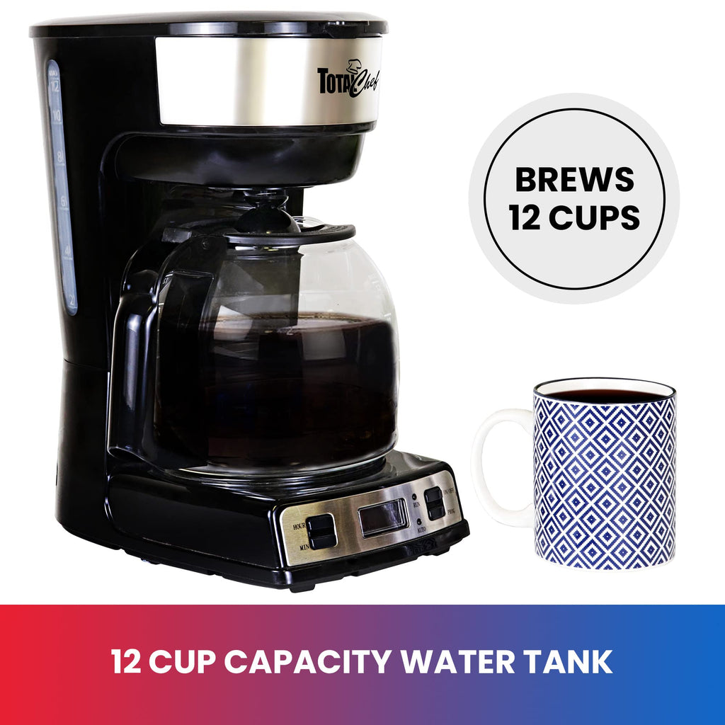 12-Cup Programmable Drip Coffee Maker with Glass Pot U19004