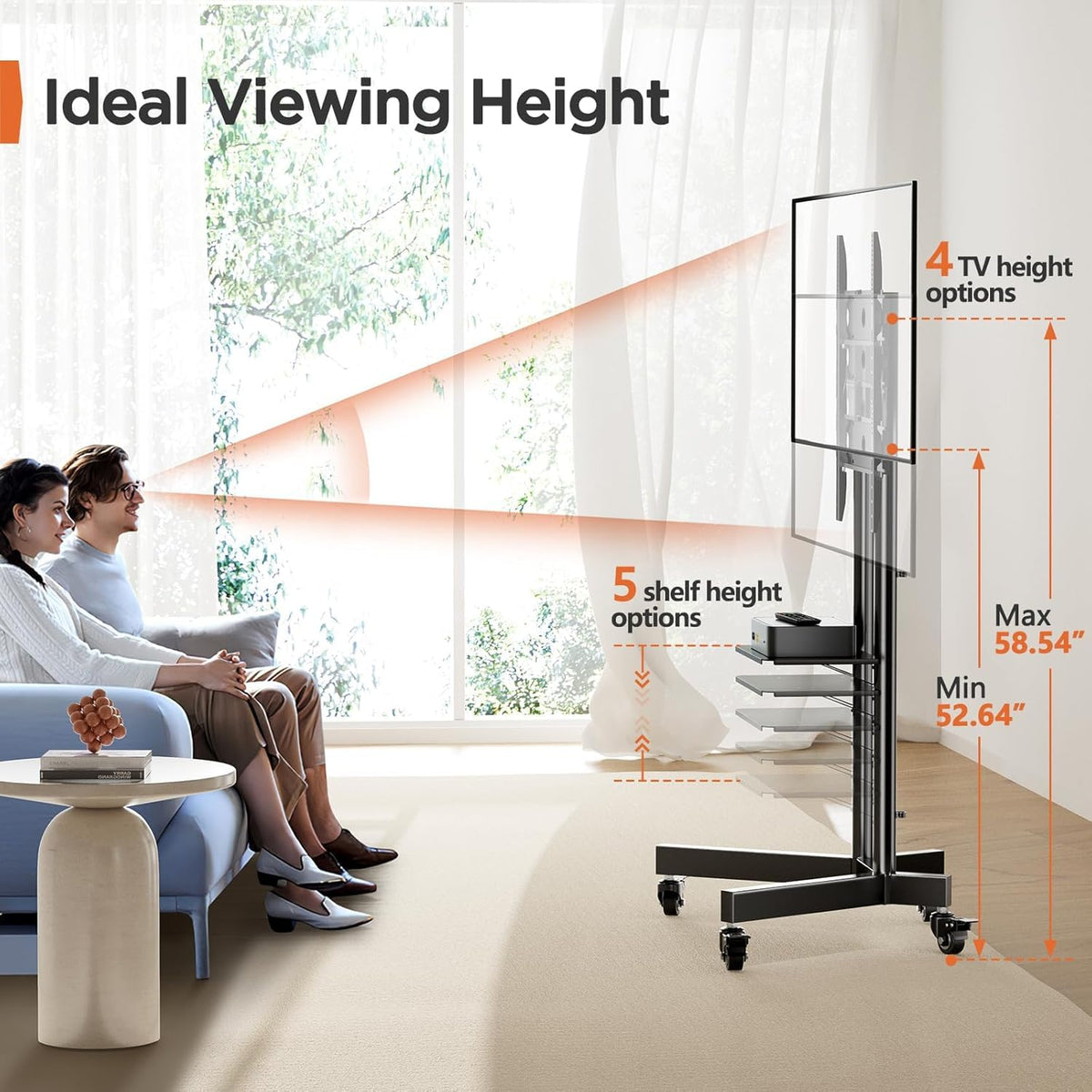 Rolling TV Stand for 32-85 Inch Screens O8108