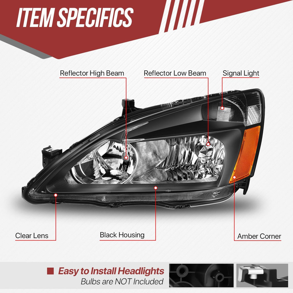Black Housing Amber Corner Headlight Assembly Set P960900