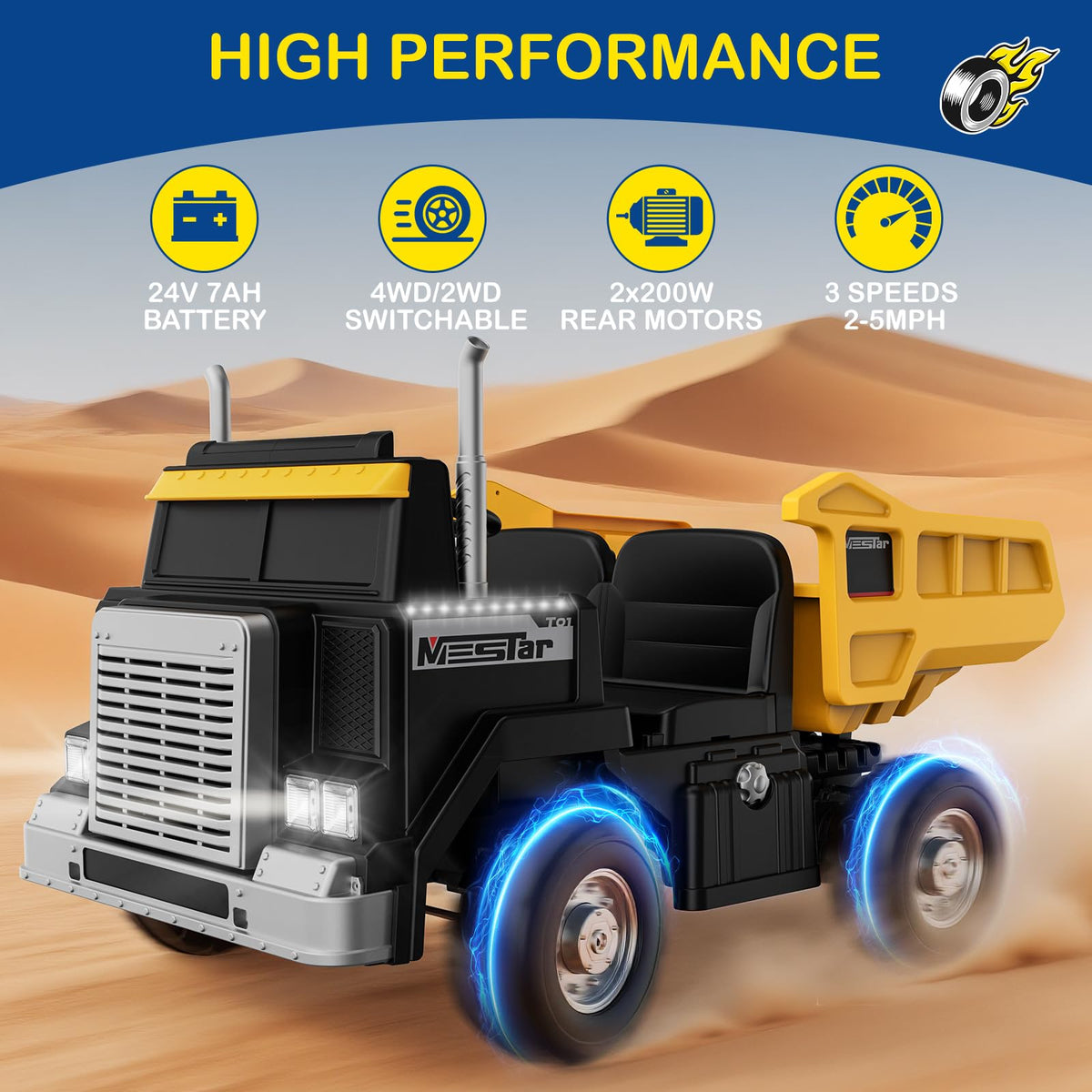 24V 4WD Ride On Dump Truck with 400W Motors R9709