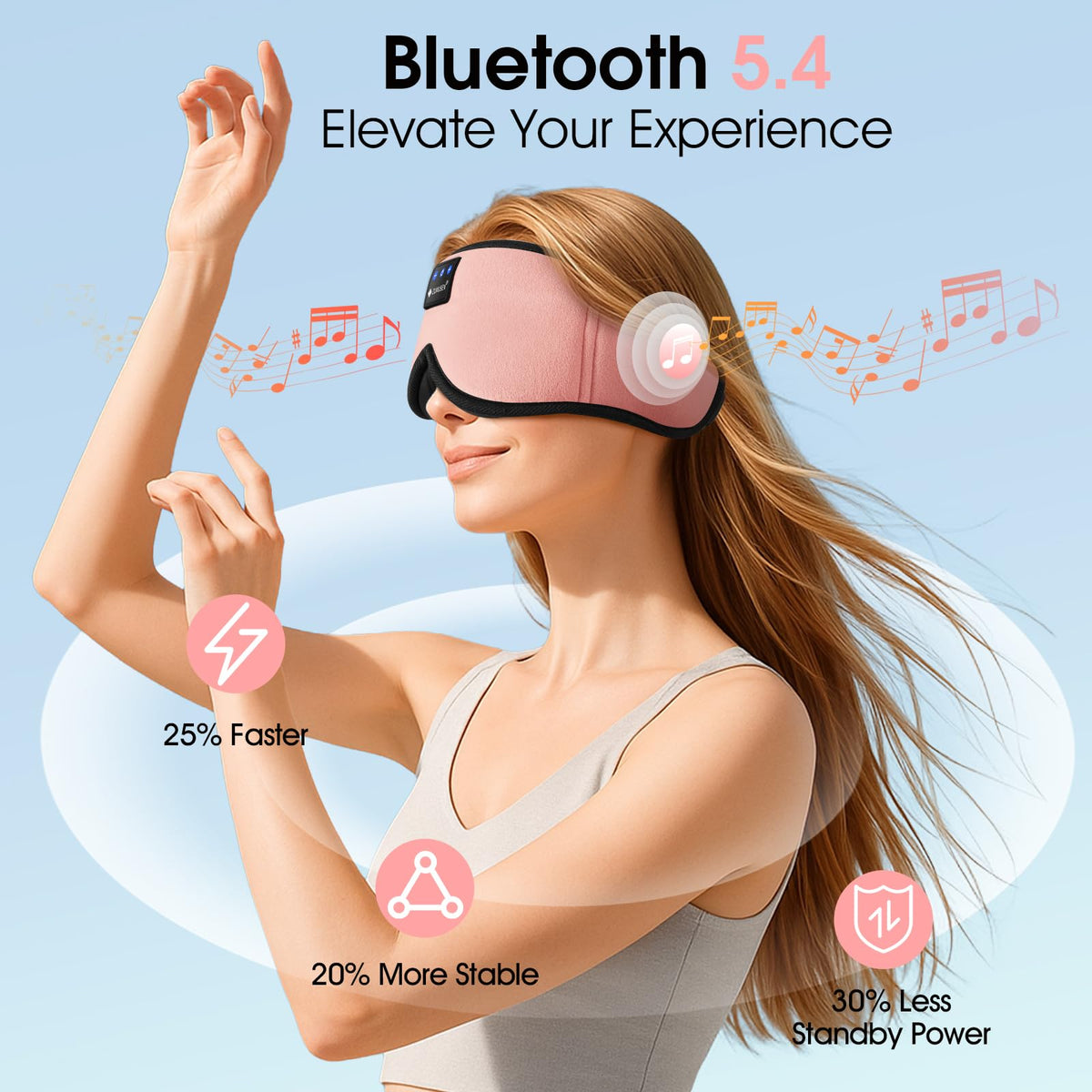 Bluetooth Sleep Headphones 3D Wireless Music Eye Mask E81333
