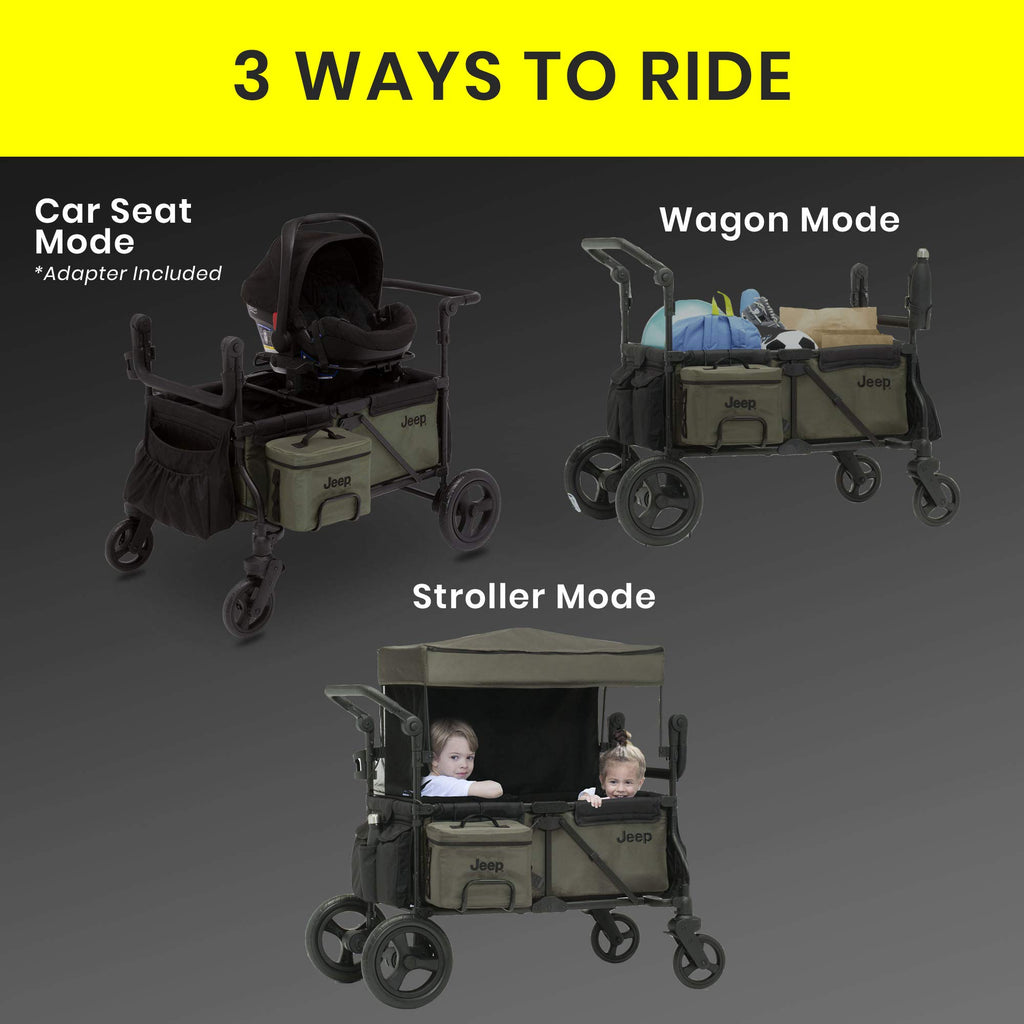 Black/Green Stroller Wagon with Cooler Bag A40303