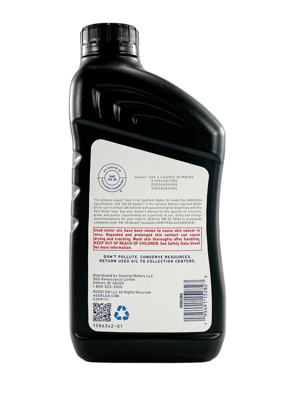 5W-30 Full Synthetic Motor Oil 1 qt Case of 12 O2653