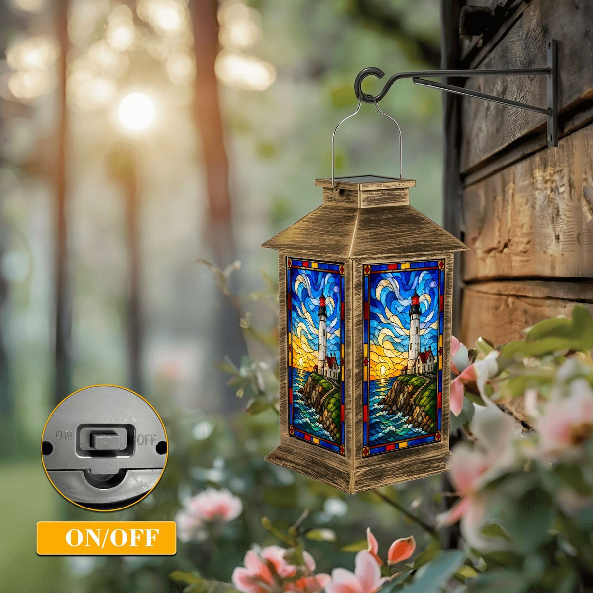 Solar Lantern Outdoor Waterproof LED Hanging Tabletop Lamp M86498